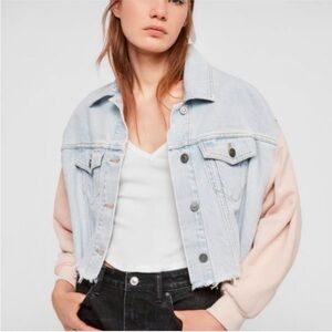 Allsaints Anders denim jacket in snow blue
